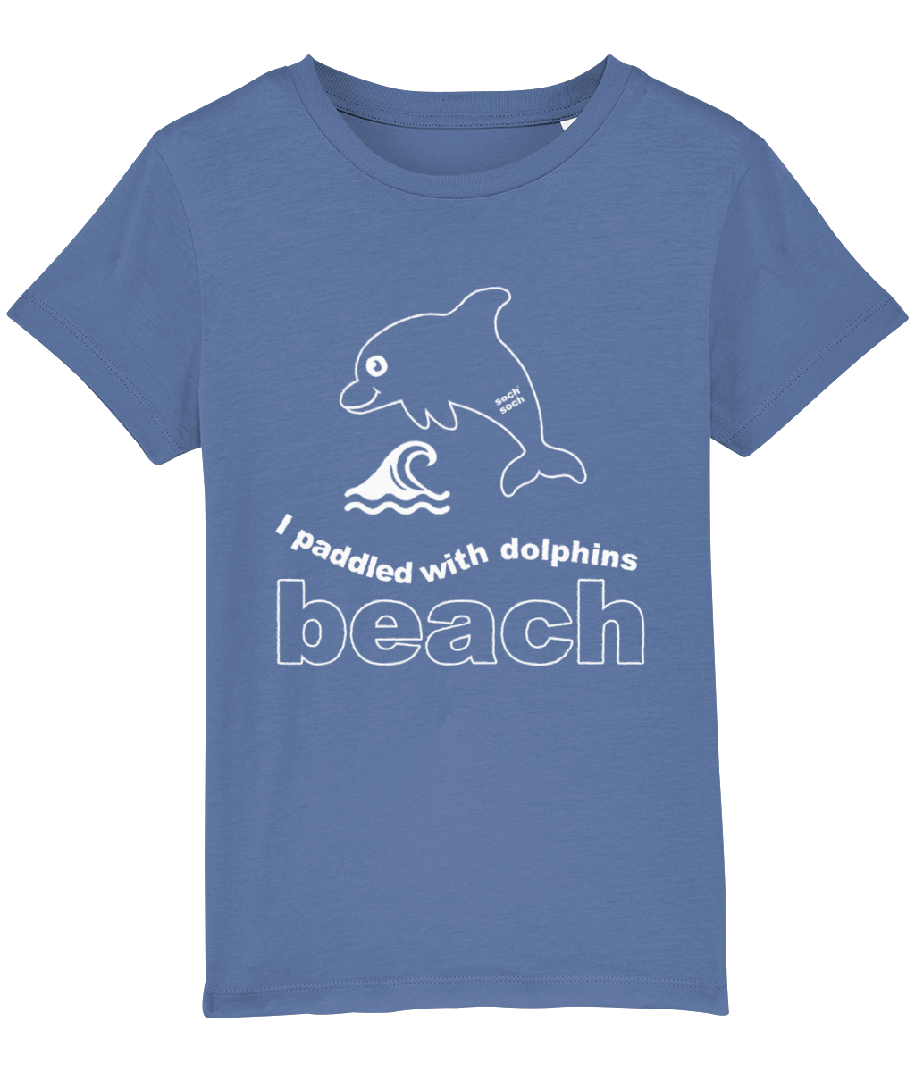 kids organic cotton I paddled with dolphins T Shirt