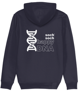 mens organic cotton white happyDNA super-soft hoodie