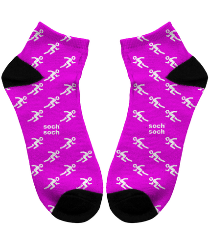 Womens Run Pink Ankle Socks