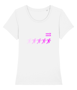 womens organic cotton pink 'running motion' design DNA T-Shirt