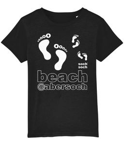 kids organic cotton white abersoch beach 'pitter patter' footprints T-Shirt
