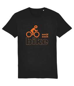 mens organic cotton orange bike DNA+ T-Shirt