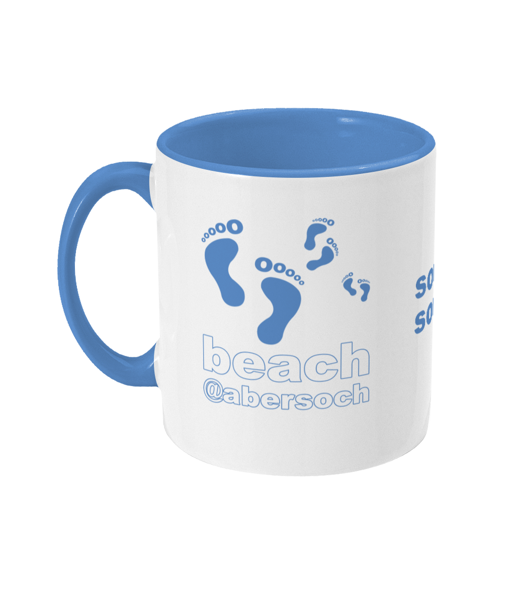 blue sochsoch abersoch beach Two Toned Mug