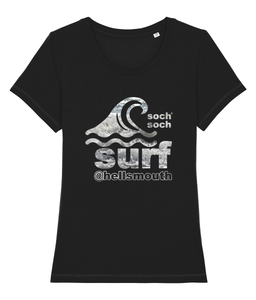 womens organic cotton 'crashing wave' abersoch surf T-Shirt
