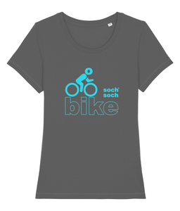 womens organic cotton turquoise bike DNA+ T-Shirt