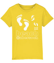 kids organic cotton white abersoch beach 'pitter patter' footprints T-Shirt