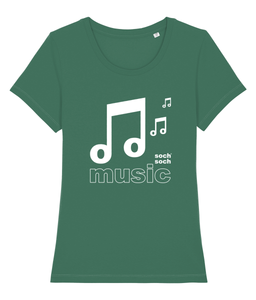 womens organic cotton white music DNA+ T-Shirt