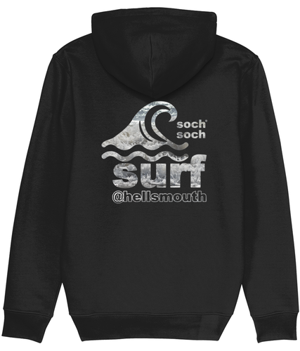 mens organic cotton abersoch 'crashing wave' surf super-soft hoodie