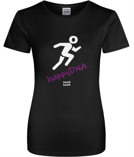 Women's Performance Running T-shirt - Pink happyDNA