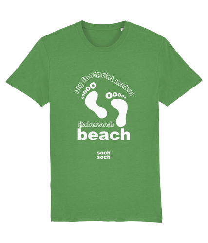 mens organic cotton abersoch beach 'big footprint maker' T-Shirt