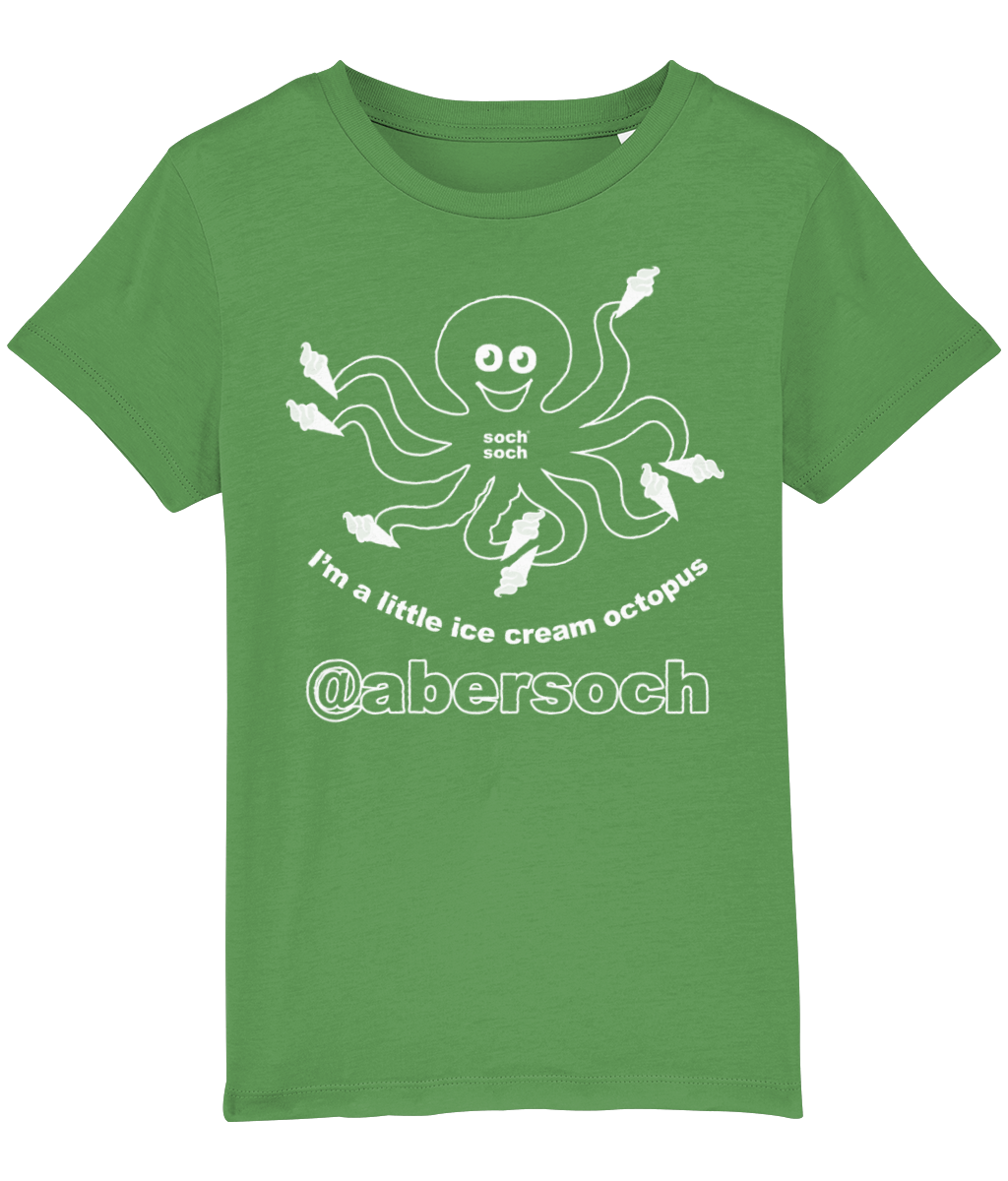 kids organic cotton abersoch 'I'm a little ice cream octopus' T-Shirt