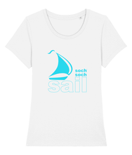 womens organic cotton turquoise sail DNA+ T-Shirt
