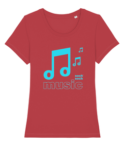 womens organic cotton turquoise music DNA+ T-Shirt