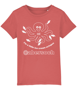 kids organic cotton abersoch 'I'm a little ice cream octopus' T-Shirt