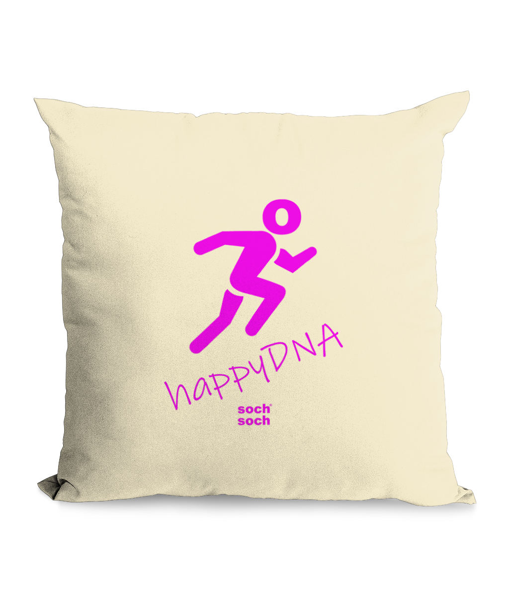 Natural Throw Cushion Pink Running happyDNA