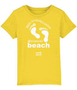 kids organic cotton abersoch beach 'little footprint maker' T-Shirt