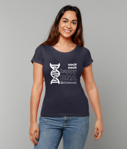 womens organic cotton white abersoch happyDNA T-Shirt