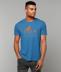 mens organic cotton orange bike DNA+ T-Shirt