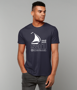 mens organic cotton white abersoch sail T-Shirt