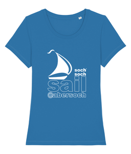 womens organic cotton white abersoch sail T-Shirt