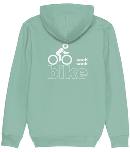 womens organic cotton white bike DNA+ super-soft hoodie