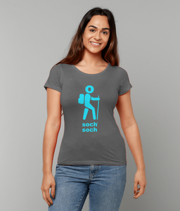 womens organic cotton turquoise hike DNA T-Shirt