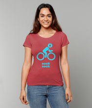 womens organic cotton turquoise bike DNA T-Shirt