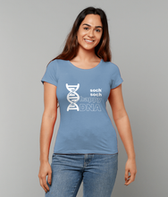 womens organic cotton white happyDNA T-Shirt